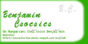 benjamin csocsics business card